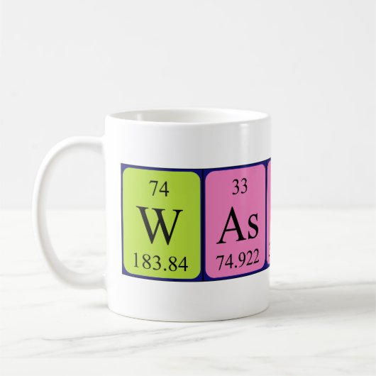 Wassus periodische Tasse von Tabellenwörtern (Links)