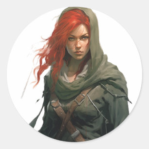 Wasteland Female Warrior Runder Aufkleber