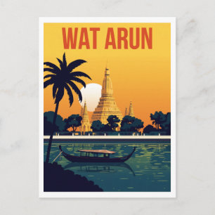 Wat Arun Tempel bei Sonnenuntergang Postkarte