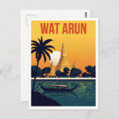Wat Arun Temple at Sunset Postkarte (Vorne/Hinten)