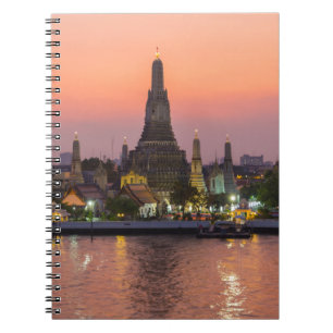 Wat Arun Temple Bangkok Thailand bei Sonnenunterga Notizblock