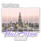 Wat Arun Temple Bangkok Thailand Sunset Souvenir Aufkleber (Vorderseite)