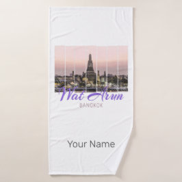 Wat Arun Temple Bangkok Thailand Sunset Souvenir Badehandtuch