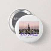 Wat Arun Temple Bangkok Thailand Sunset Souvenir Button (Vorne & Hinten)