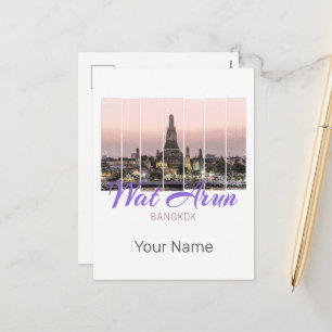 Wat Arun Temple Bangkok Thailand Sunset Souvenir Feiertagspostkarte