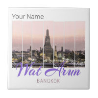 Wat Arun Temple Bangkok Thailand Sunset Souvenir