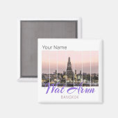 Wat Arun Temple Bangkok Thailand Sunset Souvenir Magnet (Vorderseite/Rückseite)