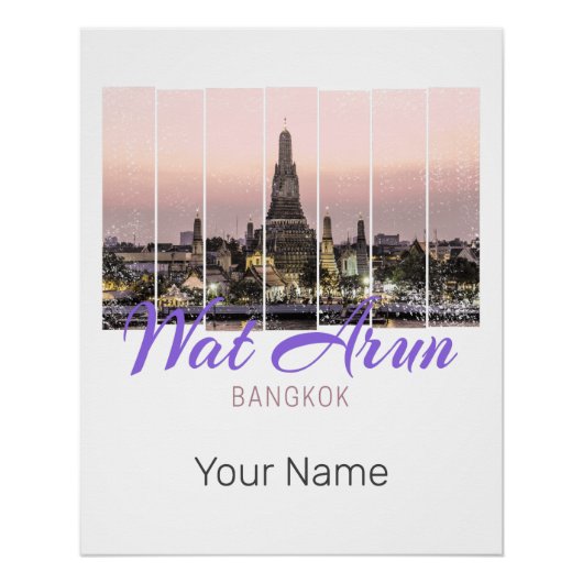 Wat Arun Temple Bangkok Thailand Sunset Souvenir Poster (Vorderseite)