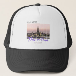 Wat Arun Temple Bangkok Thailand Sunset Souvenir Truckerkappe