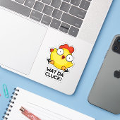 Wat Da Cluck Funny Chicken Pun Aufkleber (Laptop mit iPhone)