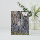 Wat Mahathat Buddha Head Postkarte (Stehend Vorderseite)
