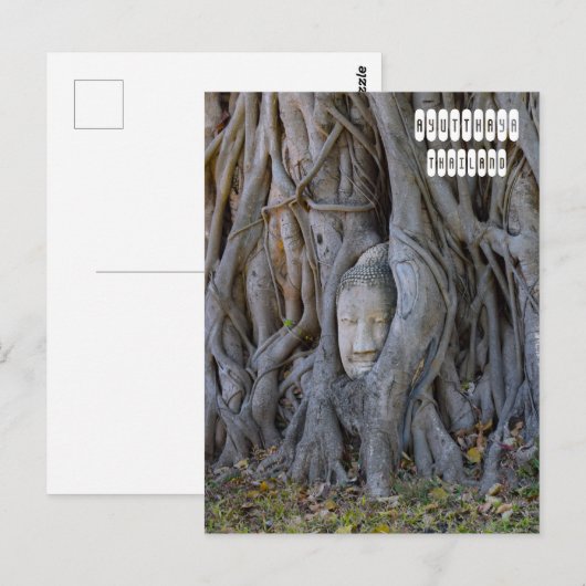 Wat Mahathat Buddha Head Postkarte (Vorne/Hinten)