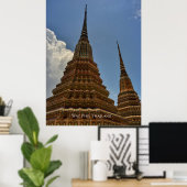 Wat Pho Stupa Padoga Tempel Thailand Reisen Poster (Heimbüro)