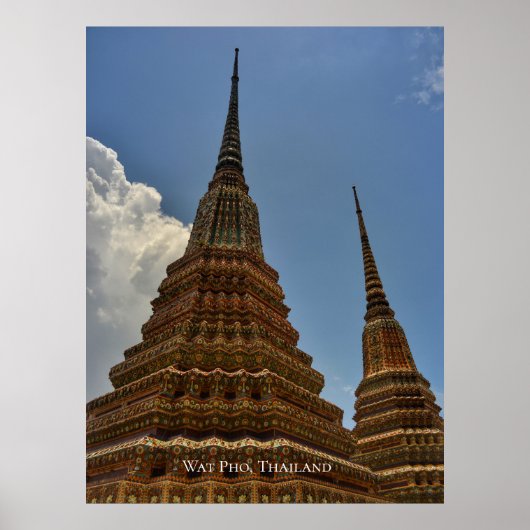 Wat Pho Stupa Padoga Tempel Thailand Reisen Poster (Vorne)