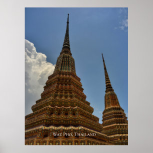 Wat Pho Stupa Pagode Tempel Thailand Reise Poster