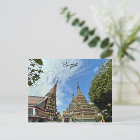 wat pho stupas bangkok postkarte (Stehend Vorderseite)