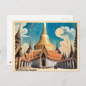 Wat Phra Kaew Bangkok Vintage Travel Postkarte (Vorne/Hinten)