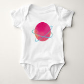Watarcolor Pink Planet Baby Strampler (Vorderseite)
