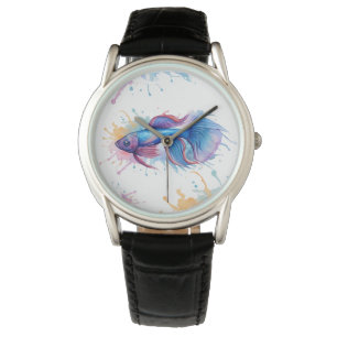 Watch - Aquarellreihe: Betta Fish Armbanduhr