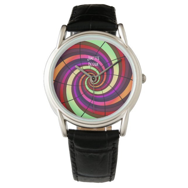 Watch - Black - Jimette Design Armbanduhr (Vorderseite)