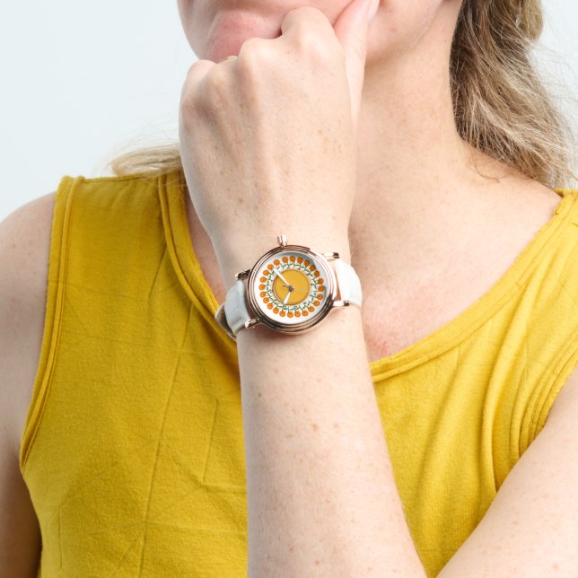Watch - Calendula und Orange Disk Armbanduhr (Handgelenk)