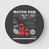 Watch Dogs Throw Pillow Runde Wanduhr (Vorderseite)