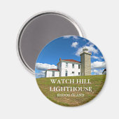 Watch Hill Lighthouse, Rhode Island Round Magnet (Vorderseite/Rückseite)