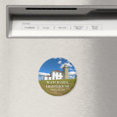 Watch Hill Lighthouse, Rhode Island Round Magnet (In Situ (Geschirrspüler))