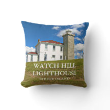 Watch Hill Lighthouse, Rhode Island Throw Kissen