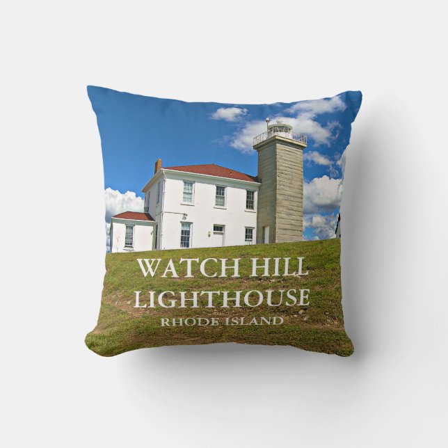Watch Hill Lighthouse, Rhode Island Throw Kissen (Vorderseite)
