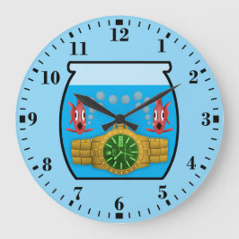Watch in fish bowl große wanduhr