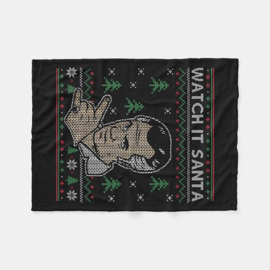 Watch It Santa Ugly Christmas  Fleecedecke (Vorderseite (Horizontal))