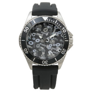 Watch - Klassischer Edelstahl - Nuts und Bolzen Armbanduhr