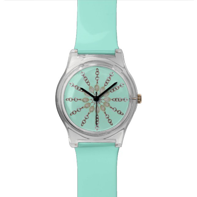 Watch - Kupferketten und -perlen Uhr (Nahaufnahme)