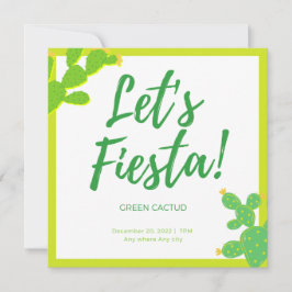 Watch Me Grow Green Cactus Succulent Fiesta Favor Einladung