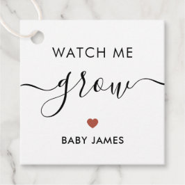 Watch Me Grow, Pflanze Baby Shower Tag, Terracotta Geschenkanhänger