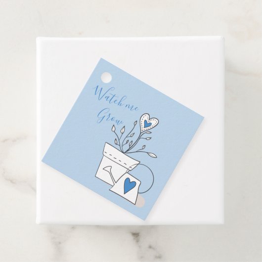 Watch Me Grow Pflanze Geschenk Blue Baby Dusche Geschenkanhänger (Beispiel)