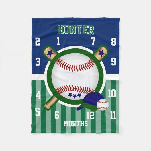 Watch Me Grow - Sport Baseball ⚾ - Green Fleecedecke (Vorderseite)