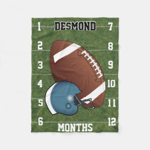 Watch Me Grow 👶 - Sport Football 🏈- Blau Fleecedecke