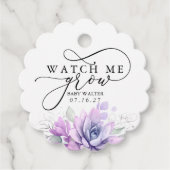 Watch Me Grow - Succulents Greenery Baby Shower Fa Geschenkanhänger (Vorderseite)