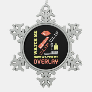 Watch Nail Artist Overlay Schneeflocken Zinn-Ornament