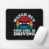 Watch Out This Girl Is Driving Funny New Driver Gi Mousepad (Mit Mouse)