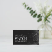 Watch Repair Service Watchmaker Solid Black Visitenkarte (Stehend Vorderseite)