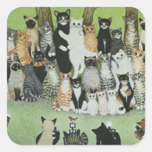 Watch the Birdie Quadratischer Aufkleber (Vorderseite)