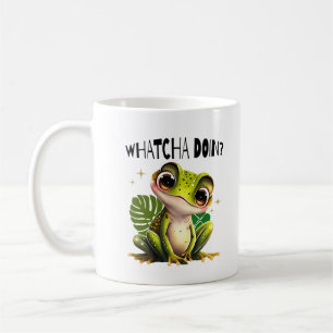 Watcha macht? Funny Curious Frog Kaffeetasse