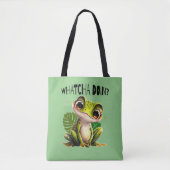 Watcha macht? Funny Curious Frog Tasche (Vorderseite)