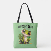 Watcha macht? Funny Curious Frog Tasche (Rückseite)