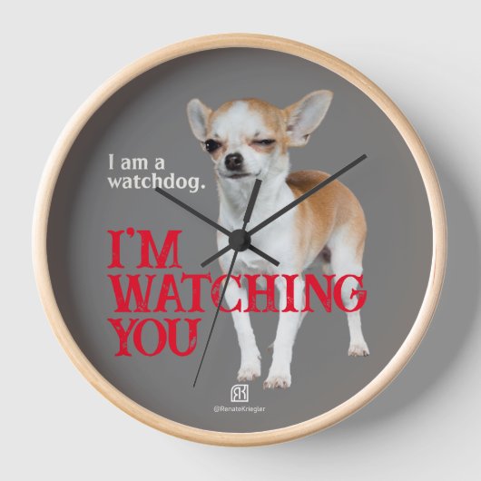 Watchdog Chihuahua - Anpassbar Uhr (Vorderseite)