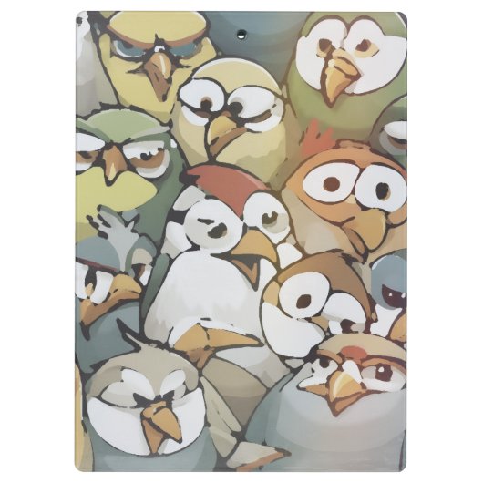 Watched by a a lot of grumpy birds klemmbrett (Rückseite)