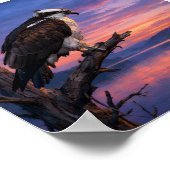 Watcher of the Water – Osprey at Dusk Poster (Ecke)